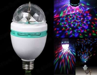 Вращающаяся разноцветная диско лампа LED в Краснодаре фото 5