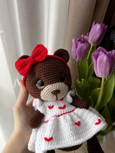 Вязаная игрушка ручной работы мишка в Архангельске фото 4