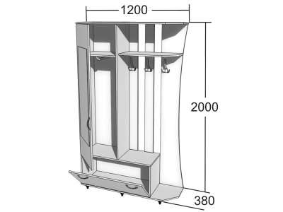 Прихожая ПР-2 Бук ЕвроМебель в Новокузнецке