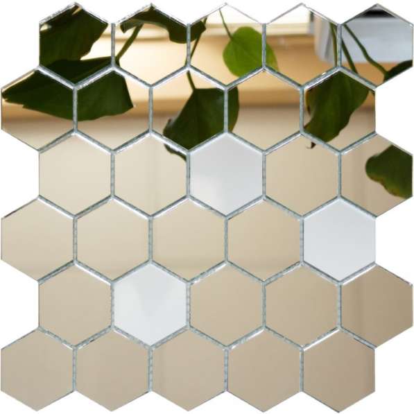 Мозаика зеркальная сотами (шестиугольником) в 