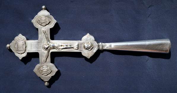 Старинный требный (водосвятный) крест. Серебро «84». XIX в
