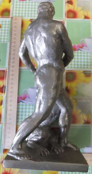 Силуминовая статуэтка Самсон разрывающий пасть льву, СССР в Ставрополе фото 4