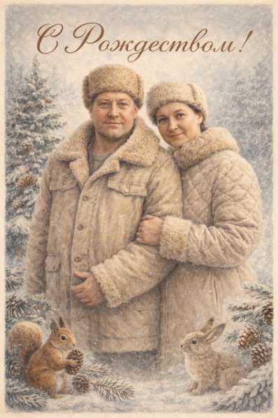 Новогодняя открытка с вашим фото в фото 3