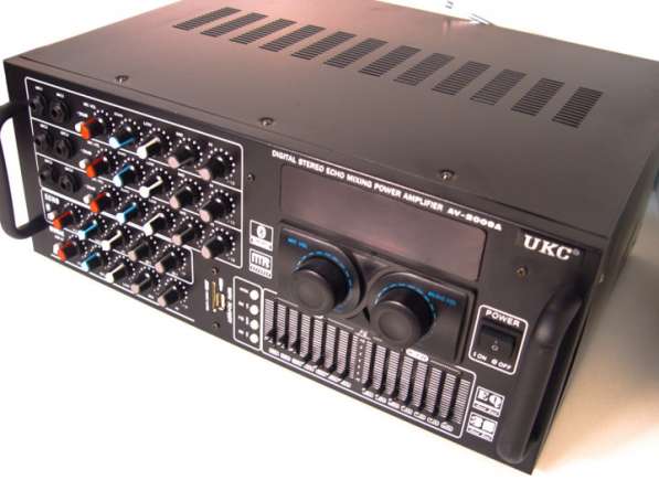 Усилитель UKC AV-2009A FM SD USB AUX Караоке 6xМикрофонов в фото 5