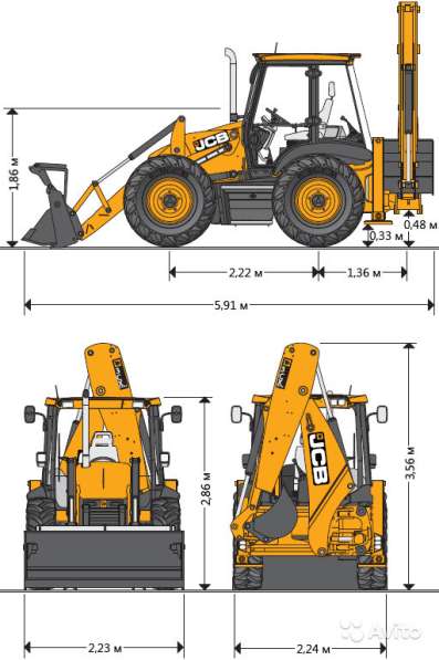 JCB Экскаватор погрузчик трактор