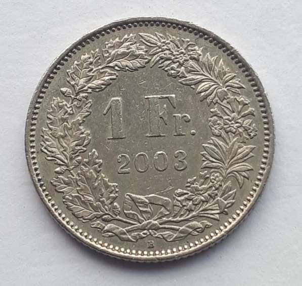 Монета- Швейцария 1 франк, 2003 год