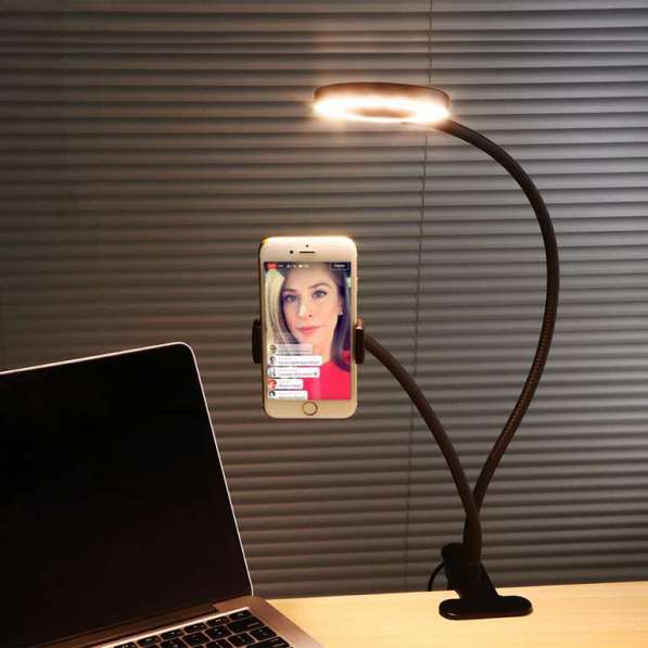 Кольцевая лампа Led-90 с гибким держателем для телефона. ХИТ в фото 11