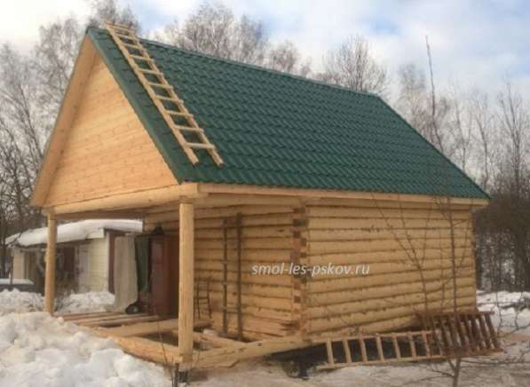 Срубы бань, домов из зимнего леса в Москве фото 3