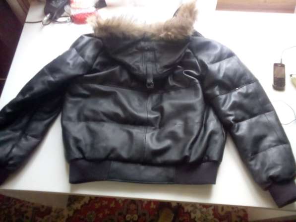 Куртка мужская кожаная с капюшоном в Перми фото 5