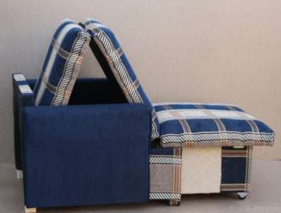 Кресло-кровать Синяя клетка шенилл 70 в Санкт-Петербурге фото 4