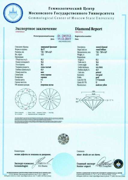 Кольцо с бриллиантом 1.52 карата в Москве фото 5