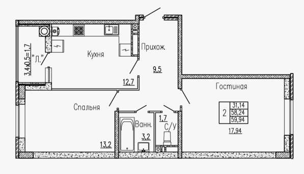 Продам двухкомнатную квартиру в Ростов-на-Дону.Жилая площадь 59,94 кв.м.Этаж 2.Дом монолитный.