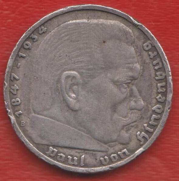 Германия 5 марок 1939 г. серебро B Вена в Орле