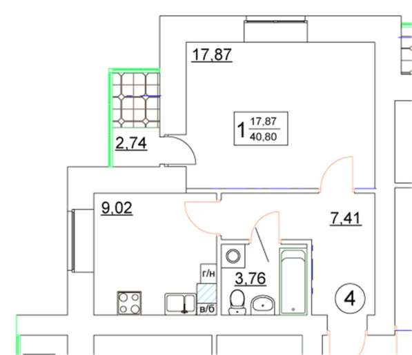 Продам однокомнатную квартиру в Тверь.Этаж 5.Дом кирпичный.Есть Балкон. в Твери фото 4