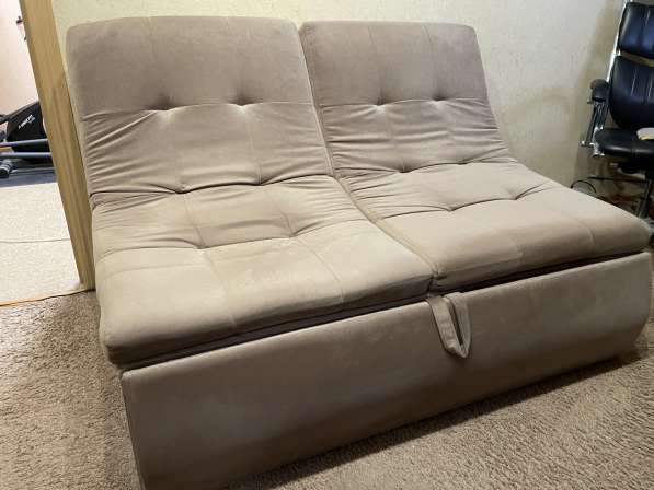 Модуль Холидей раскладной диван велюр коричневый