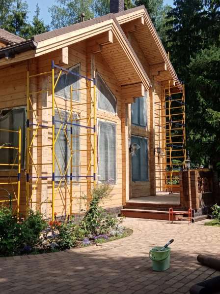 Покраска деревянных домов в Москве фото 5