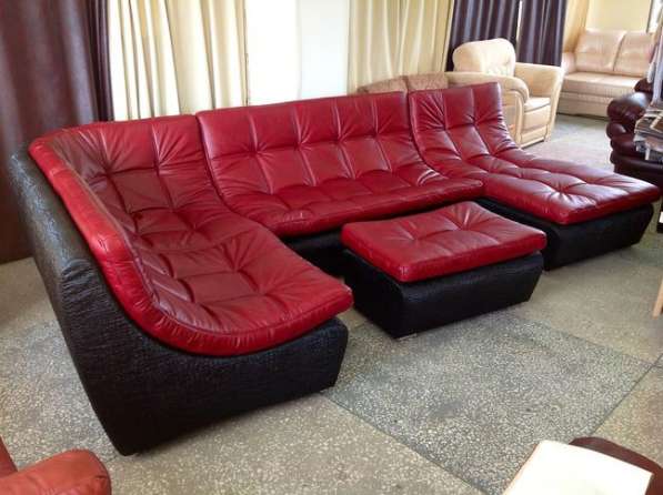Кожаный модульный диван в стиле red&black в Москве