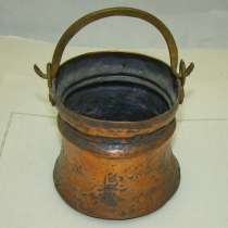 Кашпо ведерко медное старинное (Q858), в Москве