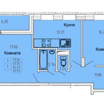 2-х к-ая квартира улица Советская, дом 71, площадь 64,43,э1, в Королёве