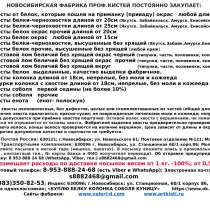 ЗАКУПАЕМ ХВОСТЫ БЕЛКИ, КОЛОНКА, СОБОЛЯ, КУНИЦЫ, ЕНОТА, в Новосибирске