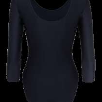 Купальник гимнастический с рукавом 3/4, полиамид, черный, р. 36-42), в Сочи