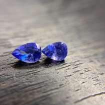 Танзаниты натуральные, пара, 1.645ст, 7.2х5.15, в Москве
