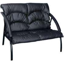 Диван двухместный Евромебель Фортуна 5 (18)черный, в Барнауле