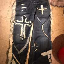 Джинсы штаны custom панк в годичной стиле Armani темно синие, в Москве