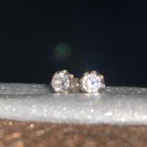 Серьги серебрянные с фианитом, 925 проба, в Санкт-Петербурге